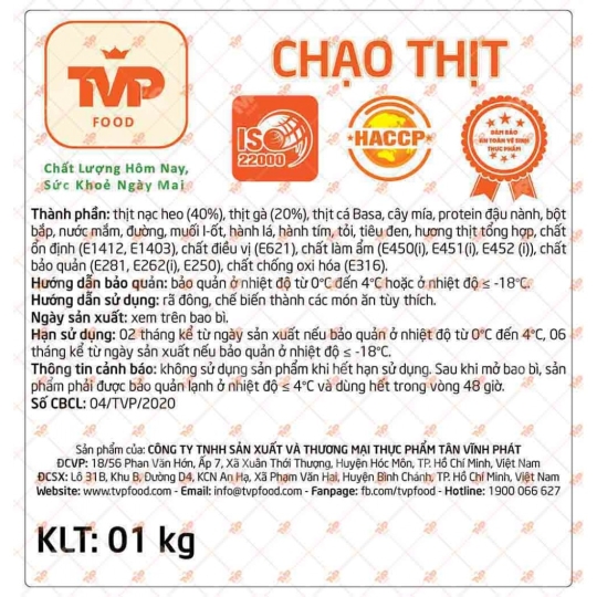 CHẠO THỊT TVP